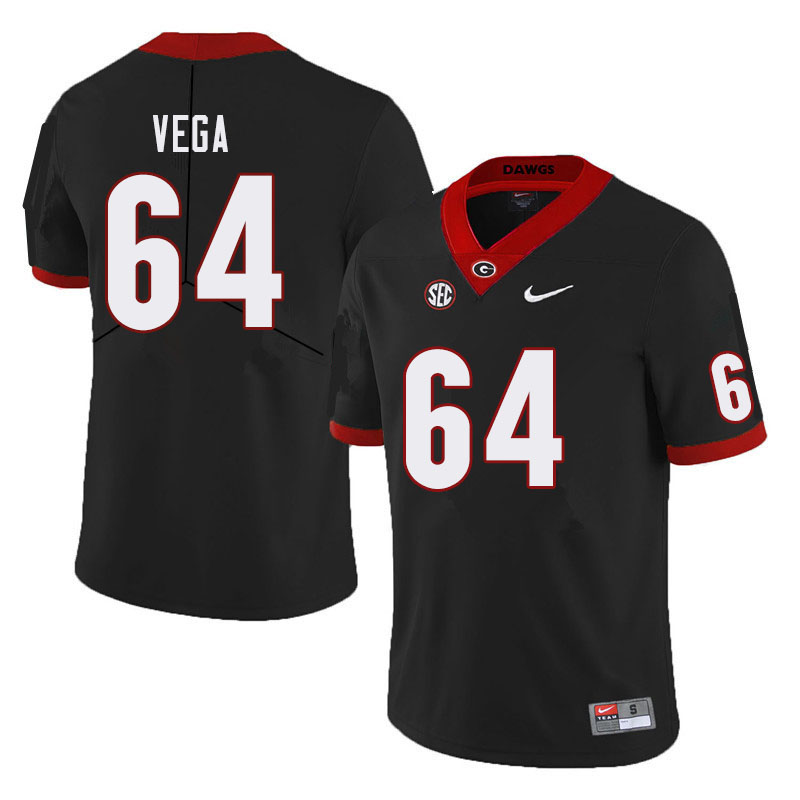 Georgia Bulldogs #64 JC Vega College Football Jerseys Sale-Black